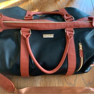 Convertible Garment Duffel Bag Black and Brown